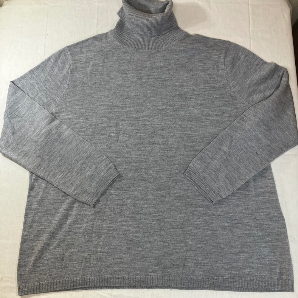 Pendleton Heather Gray Wool Turtleneck Sweater Womens Plus Size 3X Roll Neck